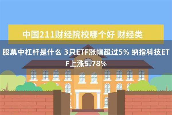 股票中杠杆是什么 3只ETF涨幅超过5% 纳指科技ETF上涨5.78%