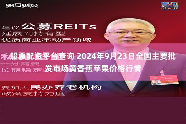 股票配资平台查询 2024年9月23日全国主要批发市场黄香蕉苹果价格行情