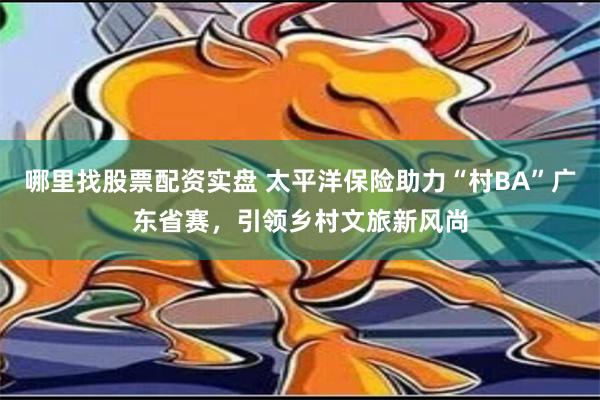 哪里找股票配资实盘 太平洋保险助力“村BA”广东省赛，引领乡村文旅新风尚