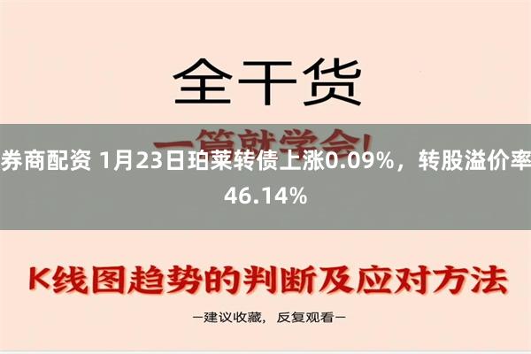 券商配资 1月23日珀莱转债上涨0.09%，转股溢价率46.14%